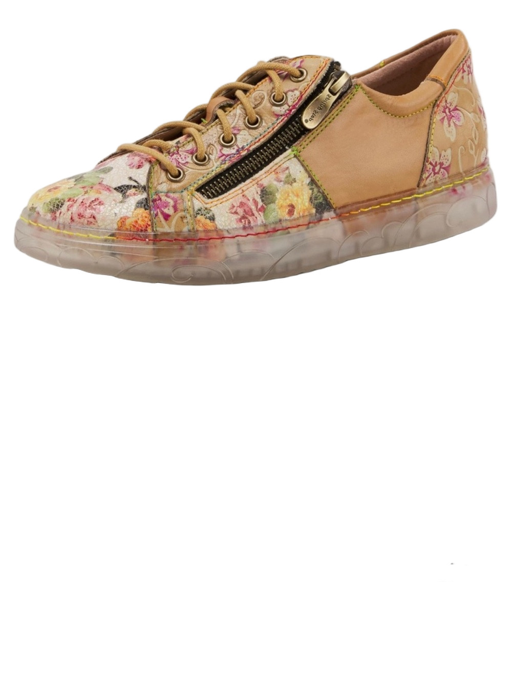 Spring Step L’Artiste Danili Hand Painted floral leather Sneakers S- 38/us8.5